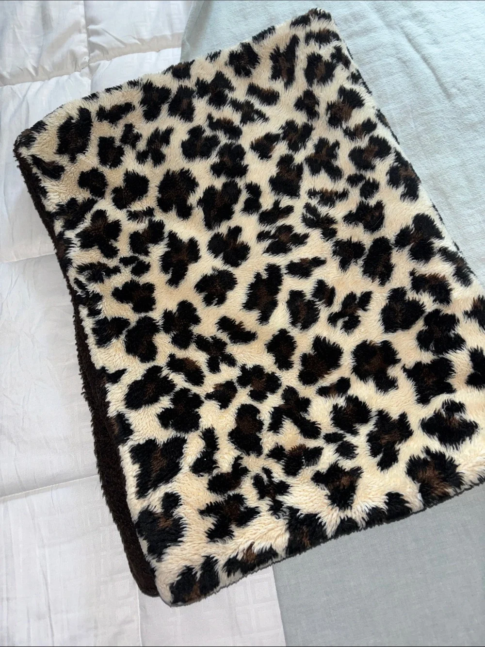 Leopard Print Faux Fur Pet Bed or Throw